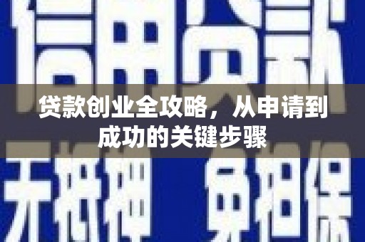 大安贷款创业全攻略，从申请到成功的关键步骤