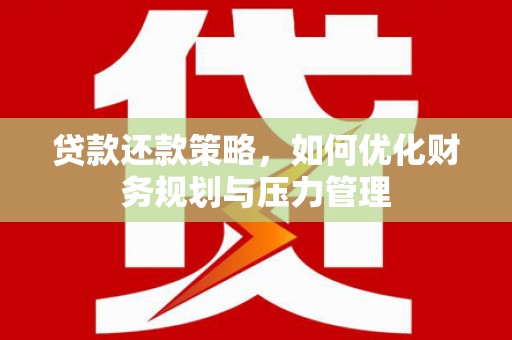 大安贷款还款策略，如何优化财务规划与压力管理