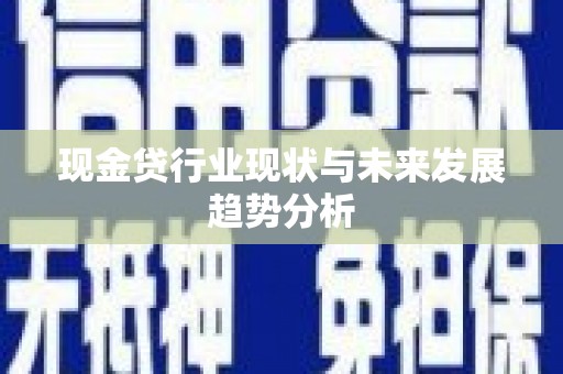 大安现金贷行业现状与未来发展趋势分析
