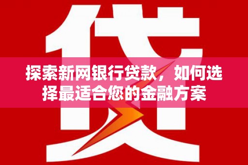 大安探索新网银行贷款，如何选择最适合您的金融方案