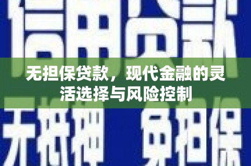 大安无担保贷款，现代金融的灵活选择与风险控制