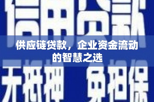 大安供应链贷款，企业资金流动的智慧之选
