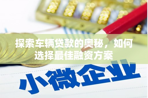 大安探索车辆贷款的奥秘，如何选择最佳融资方案