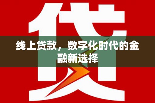大安线上贷款，数字化时代的金融新选择