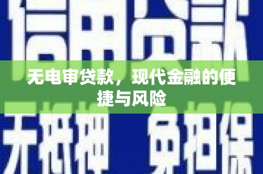 大安无电审贷款，现代金融的便捷与风险