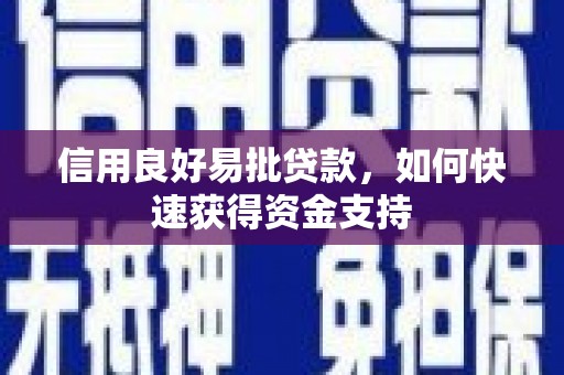 大安信用良好易批贷款，如何快速获得资金支持