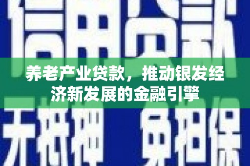 大安养老产业贷款，推动银发经济新发展的金融引擎