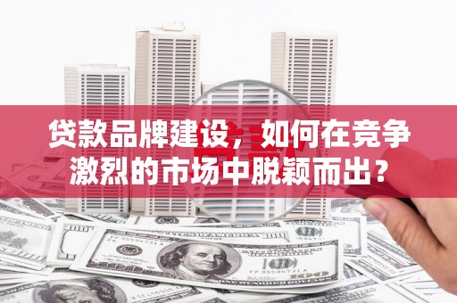 大安贷款品牌建设，如何在竞争激烈的市场中脱颖而出？