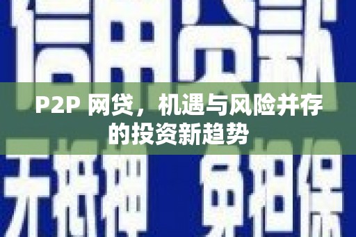 大安P2P 网贷，机遇与风险并存的投资新趋势